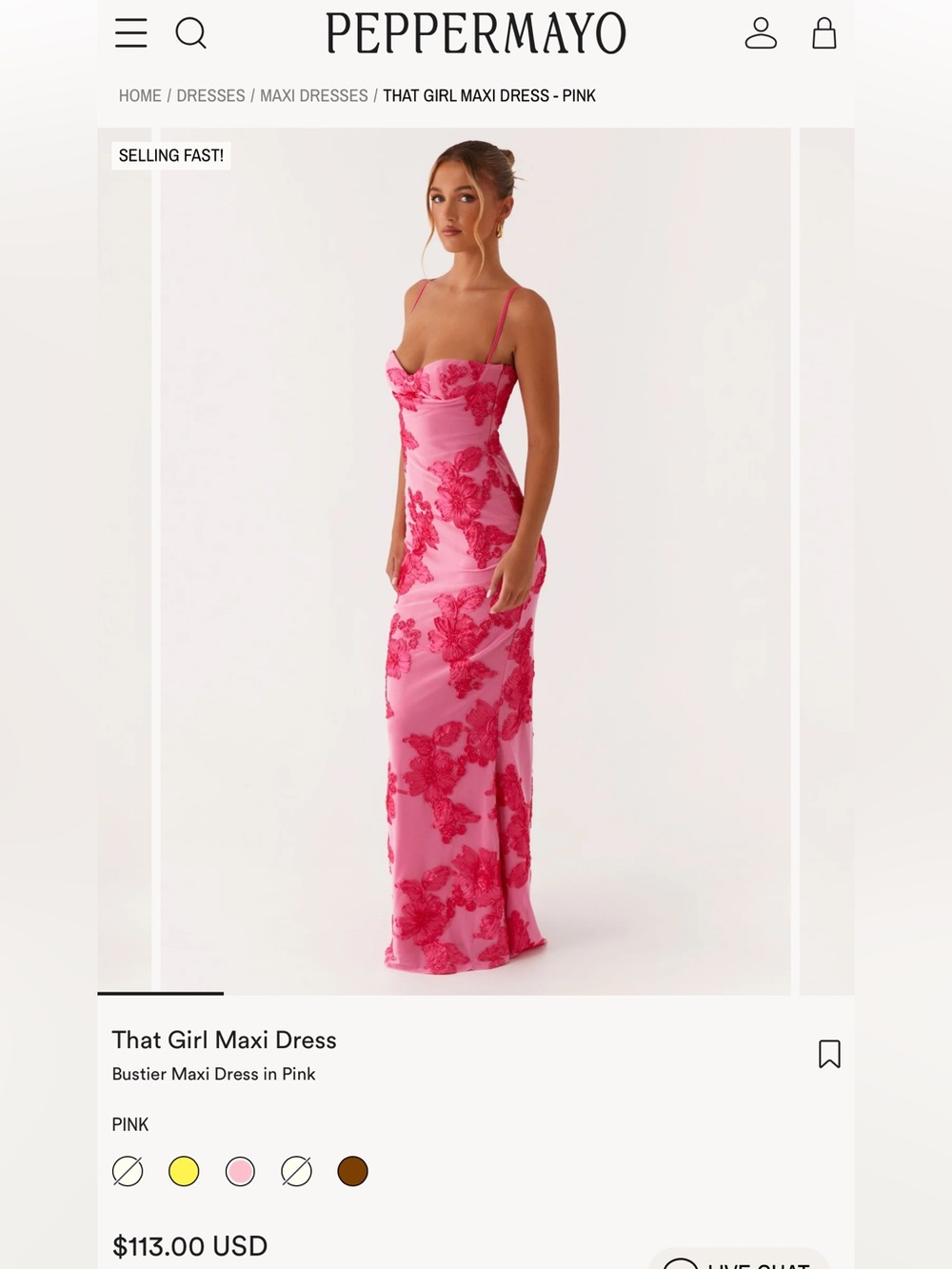 That Girl Pink Maxi Dress - Pink - Peppermayo